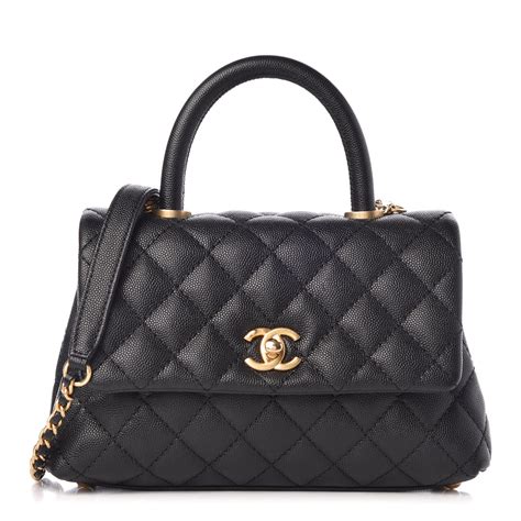 chanel coco handle caviar black fashionphile|Flap Bags .